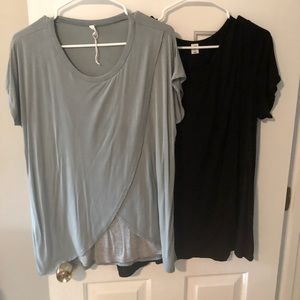 Maternity/breastfeeding tops. Old navy (black) Amazon (blue/green) XL